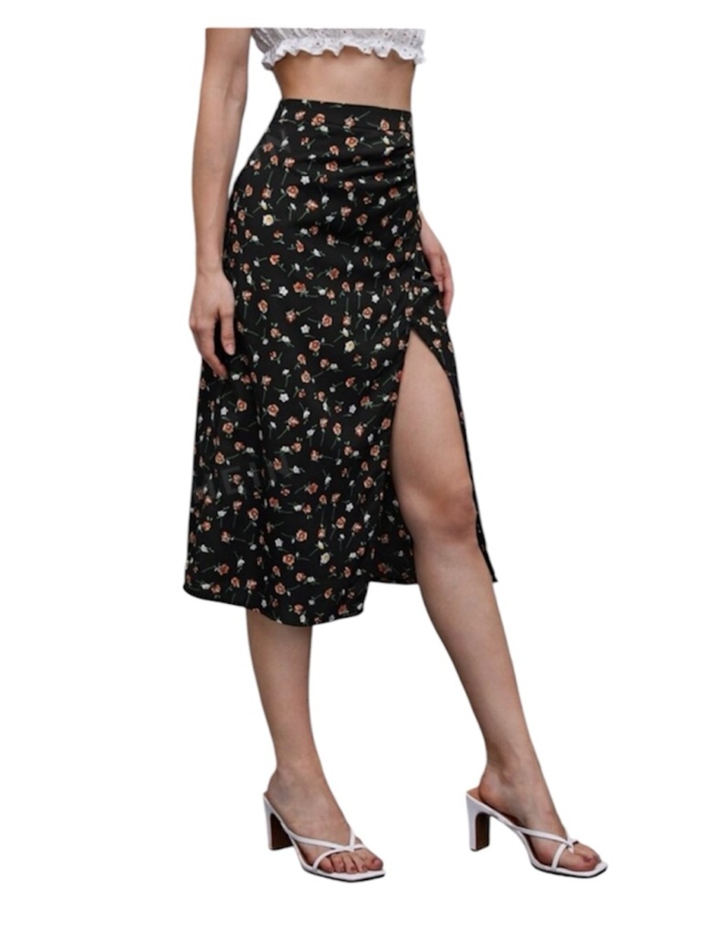 SHEIN A-line skirt with side slit in size medium